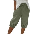 thumbnail image 1 of Timegard Shorts pour Femmes, Taille Haute Élastique, Cordon de Serrage, Bas Resserré, Shorts Mi-Cuisse Décontractés avec Poches, 1 of 6