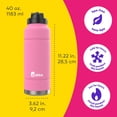 thumbnail image 2 of Bouteille d’eau en acier inoxydable Trailblazer bubba avec paille - 1,18 l (40 oz), isolation sous vide, couvercle avec paille, azalée, 2 of 8