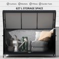 thumbnail image 4 of Outsunny 165 Gallon Outdoor Storage Deck Box with Liner, Gas Strut & Wheels, 4 of 10