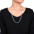 thumbnail image 2 of Miabella Sterling Silver Double Fancy Curb Link Necklace, 2 of 5