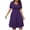 Purple Dress, variant on Women's Plus Size Knee Length A Line Dress Solid Color Tops Short Sleeve Clothing V Neck Elegant Casual Comfy Summer Dresses for Female Black L Sales