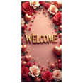 thumbnail image 1 of Welcome Decorative Banner with Roses and Hearts for Parties Events Celebrations Wedding Backdrop Party Decoration and Indoor Photography Background, 1 of 4