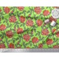 thumbnail image 1 of Soimoi Tissu en Velours Feuilles & Roses Imprimé Floral Tissu au Mètre 58 Pouces de Large, 1 of 3