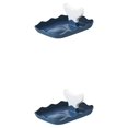 thumbnail image 1 of Transemion Pot Lid Holder with Tray Nonslip Kitchen Multi-purpose Organizer Spatula Pan Stand Cabinet Storage Rack Household Blue 2Set, 1 of 6