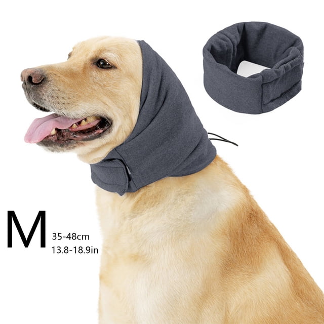 XYAIYT Dog Anxiety Relief Hood with Noise Reduction Adjustable Winter Calming Jacket for Small/Large Pets S/M/L Sizes(Gray,Medium)