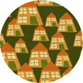 thumbnail image 1 of Ahgly Company Tapis Rond Lavable en Machine Intérieur Transitionnel Brun Bronze Foncé, 6 Pieds Rond, 1 of 7