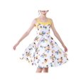 thumbnail image 1 of Robe Vintage pour Fille Rétro Rockabilly des Années 50 Évasée Fleur Blanche 8 Ans, 1 of 6