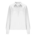 thumbnail image 4 of Chandails à Enfiler pour Femmes Automne Hiver, Blouses, Coupe Décontractée, Chemises à Manches Longues, Hauts, Col Montant à Quart de Bouton, Hauts, Tenues de Printemps 2025, Chandail à Enfiler, Vêtements de Printemps Automne, 4 of 7