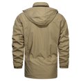 thumbnail image 4 of LSLJS Men's and Winter Plus Velvet Solid Color Zipper Pocket Warm Jackets( Khaki, XXXXL), 4 of 8