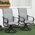 thumbnail image 2 of Outsunny Patio Swivel Chairs w/ Mesh Fabric Seat Rocking Chairs, Dark Grey, 2 of 10