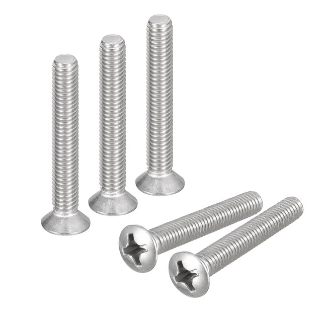 Unique Bargains Vis de Machine à Tête Ovale M6x40mm, Lot de 25, Vis à Tête Fraisée Légèrement Relevée en Acier Inoxydable 304