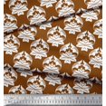 thumbnail image 3 of Soimoi Tissu Georgette Poly Brun, Tissu à Imprimé Damassé Floral au Mètre, 42 Pouces de Large, 3 of 3