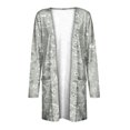 thumbnail image 5 of Pompotops Chemisier Décontracté à Manches Longues Imprimé pour Femmes avec Poche Cardigan Liquidation, 5 of 5