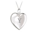 thumbnail image 1 of Collier Médaillon Cœur Initial en Argent Sterling, 1 of 2