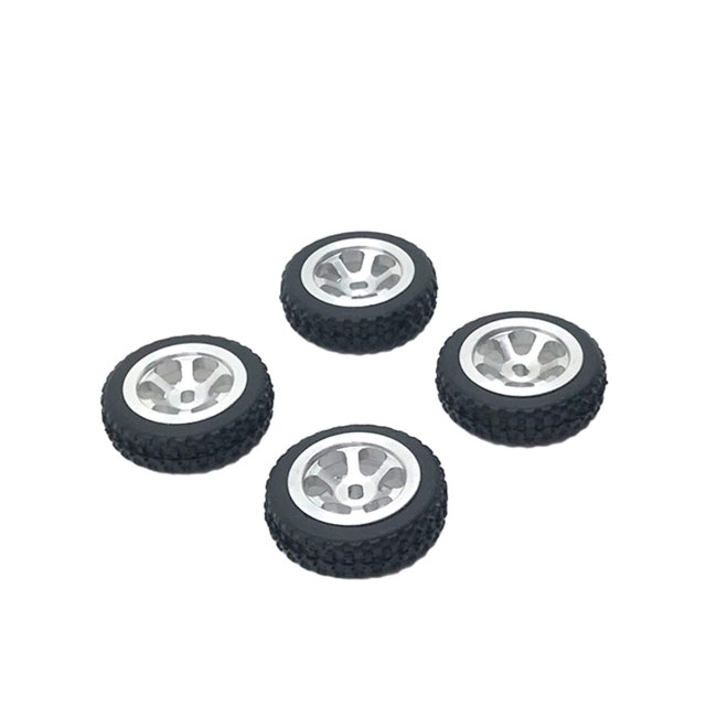maskred 4pcs/set RC Car Wheel Rim Tire Modification Parts For 1/28 Wltoys K969 RC Car Vehicle Upgrade Wheel silver 1Set