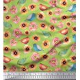 thumbnail image 1 of Soimoi Rayon Fabric Bird & Anemone Floral Print Fabric by Yard 42 Inch Wide, 1 of 3