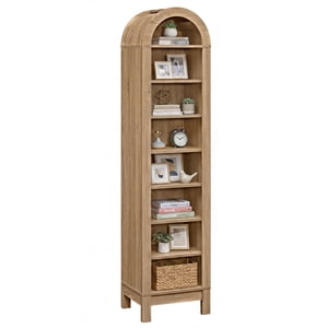 Gymax 71'' Bibliothèque en arc 8-Tier Bibliothèques d'archives modernes 3 Tablettes réglables