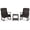 Noir, Mélange Brun, variante sur Costway Ensemble de Terrasse à Bascule 3 Pcs Chaises Berçantes en Osier avec Table à Café à 2 Niveaux Turquoise