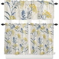 thumbnail image 2 of Botanical Prints Kitchen Curtains Twig Leaves Valances for Windows, Plant Short Curtains & Drapes 3PCS Blackout Curtains Rod Pocket Kitchen Curtains and Valances Set Tier Curtains for Bathroom, 2 of 5