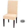 thumbnail image 1 of 4-Pcs Modern Elastic Chair Cover-Protective Cover Suitable for Family Wedding Banquet, Soft Smooth Chair Slipcover (General Size), Beige, 1 of 6