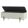 thumbnail image 3 of Modern Fabric & Metal Storage Ottoman Bench - White & Black, 3 of 8
