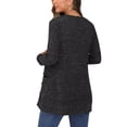 thumbnail image 2 of Innerwin Cardigan en Tricot à Manches Longues pour Femmes, Vêtement d'Extérieur, Vacances, Couleur Unie, Cardigans Doux, Noir G, 2 of 3