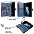 thumbnail image 3 of Compatible avec iPhone 12 Pro Étui Portefeuille Premium Fermeture Éclair Grand Espace Flip PU Cuir, 3 of 5