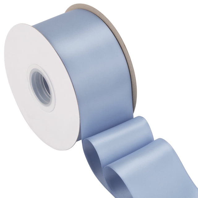 Joycrosso French Blue Ribbon 2 1/2 Inch Wide Thick Fabric Ribbon, 50 Yards Double Faced Satin for Gift Wrapping Floral Bouquets Wedding Party Decoration