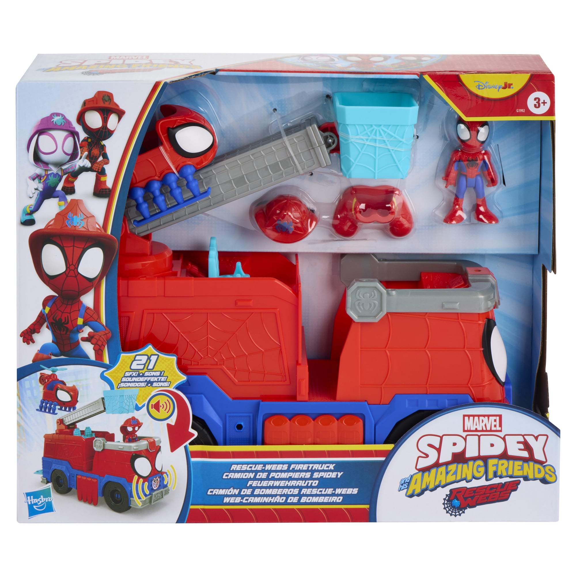 Marvel Spidey and his Amazing Friends Rescue-Webs Firetruck, Ages 3 and Up