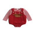 thumbnail image 1 of Baby Girls Jumpsuit Outfit Striped Long Sleeve Tops and Rompers Set, 1 of 8