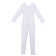 thumbnail image 4 of RUNQHUI Combinaison de Danse Ballet à Manches Longues pour Filles, Blanc TTG, 4 of 5