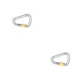 thumbnail image 1 of maskred Carabiner Wear-Resistant Simple Operation Smooth Surface High Strength Colourful Caribeener Clips Good Dimensional Stability Silver 2Set, 1 of 6