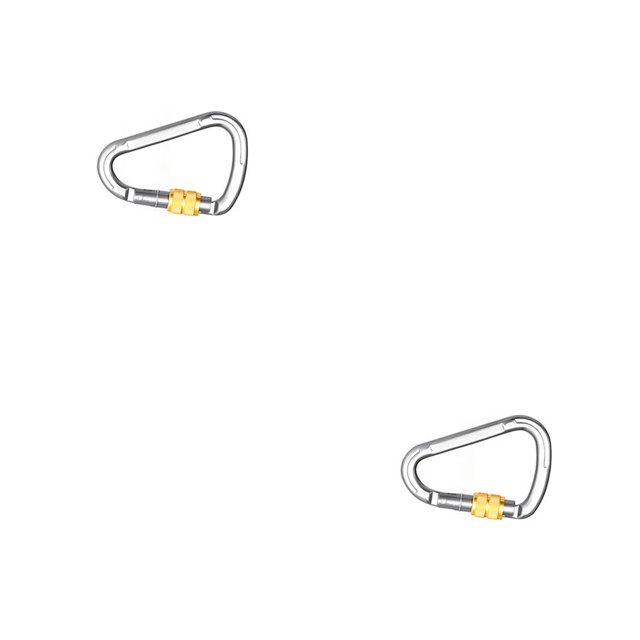 maskred Carabiner Wear-Resistant Simple Operation Smooth Surface High Strength Colourful Caribeener Clips Good Dimensional Stability Silver 2Set