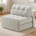 thumbnail image 1 of Folding Sofa Bed with Pillow Corduroy Convertible Sleeper Chair Portable Floor Couch Single Futon with Back Support Beige, 1 of 8