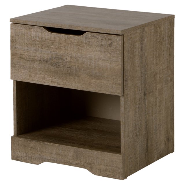 Table de chevet 1 tiroir pour Adulte, fini Chêne vieilli, collection Holland de Meubles South Shore