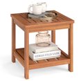 thumbnail image 1 of Gymax 2-Tier Adirondack Side Table w/ Slatted Tabletop Storage Shelf for Garden, 1 of 10