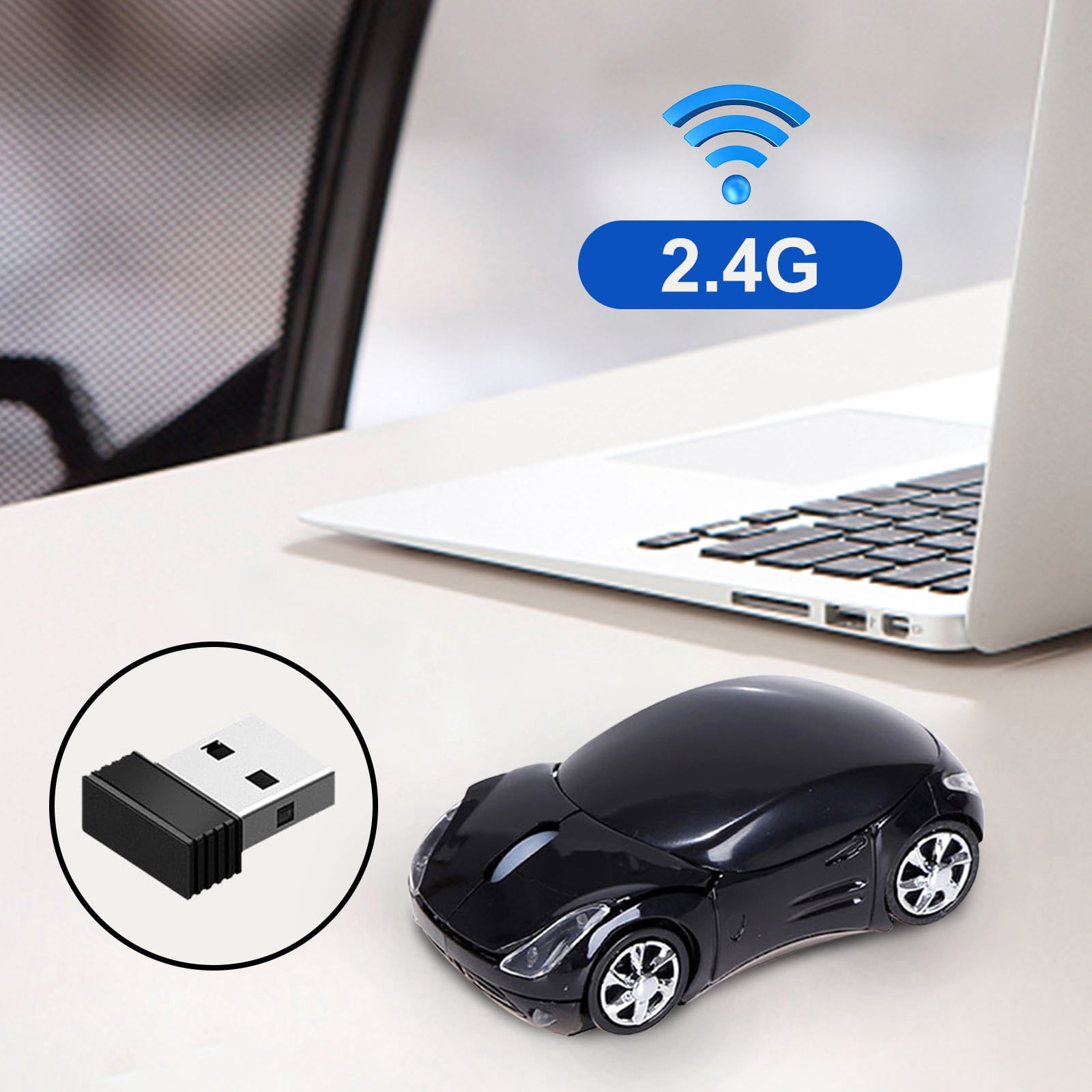 Fiogavroetic Gaming Mouse 2.4GHz 1200DPI Car-Shape Wireless Optical Mouse USB Scroll Mice For PC Tablet Laptop Computer