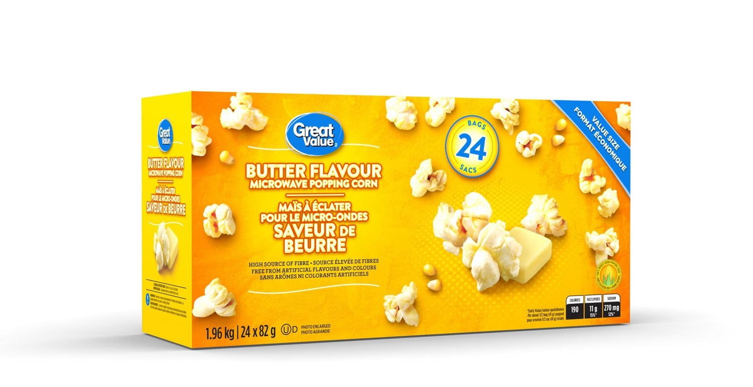 Maïs à éclater pour le micro-ondes Great Value au saveur beurre
