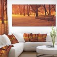 thumbnail image 1 of Snow Covered Benches in Evening - Landscape Canvas Art Print, 1 of 4