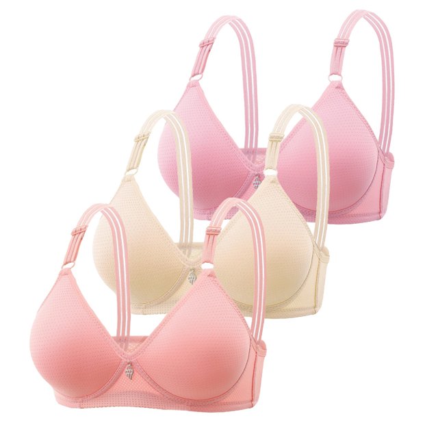 Yuyuzo 3PCS Push up Bras for Women Wireless Adjustable Strap Full Coverage Comfortable Everyday Bra