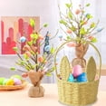 thumbnail image 2 of Lksixu Easter Baskets for Kids, Small Rattan Woven Easter Bunny Basket with Handle, Portable Lightweight Easter Eggs Hunting Basket Rustic Farmhouse Decorative Flower Basket Spring Decor for Home, 2 of 9
