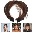 thumbnail image 3 of Bandeau Perruques Synthétiques Mode Frange Extensions de Cheveux pour Femmes Filles (Marron Clair), 3 of 9