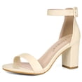 thumbnail image 1 of BLISSFUL STEP Women's Chunky Heel Open Toe Ankle Strap Sandals, 1 of 7