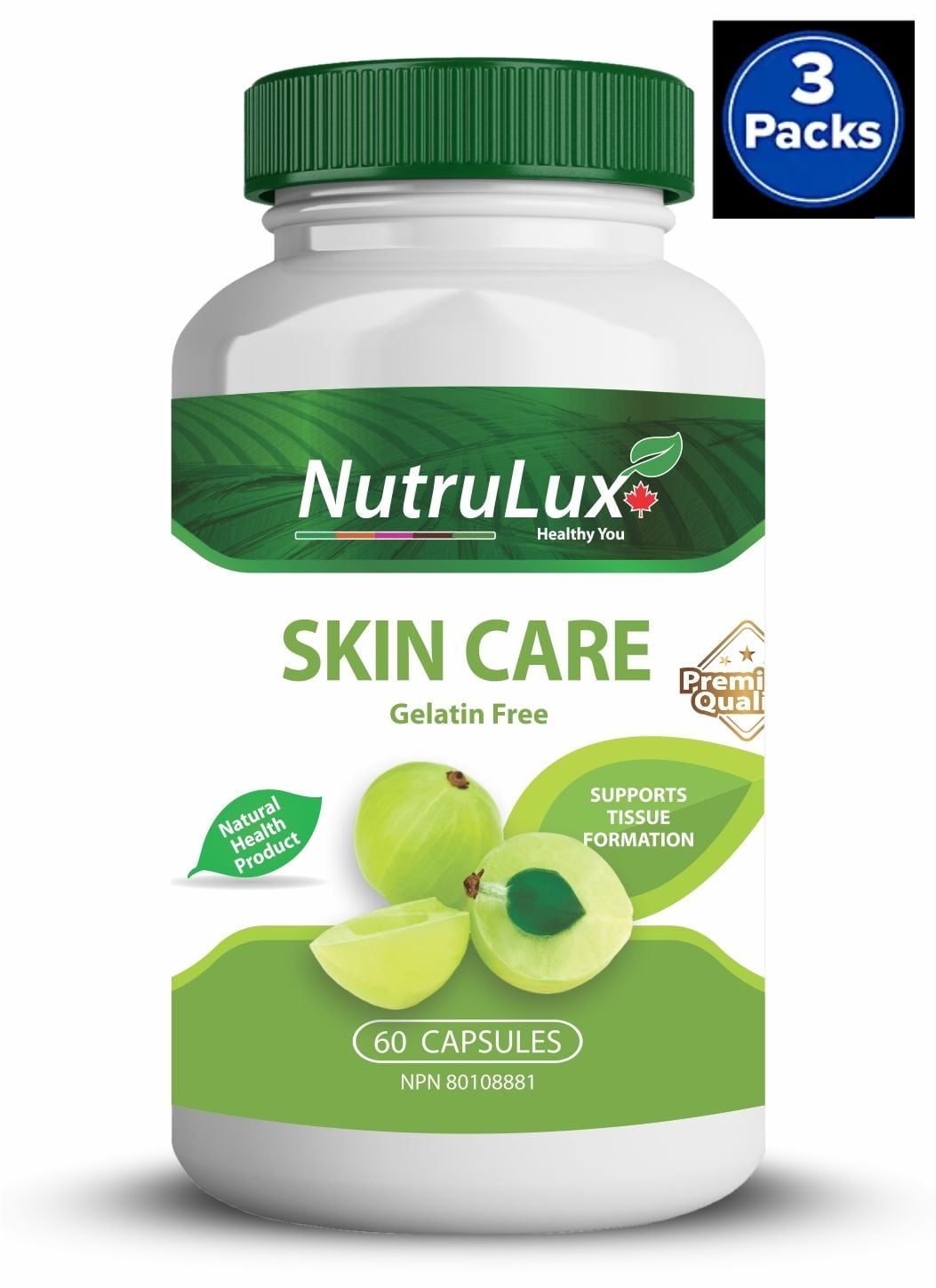 Skin Care ( 60 mg Vitamin C ) Halal Gelatin Free Capsules(Pack of 3)