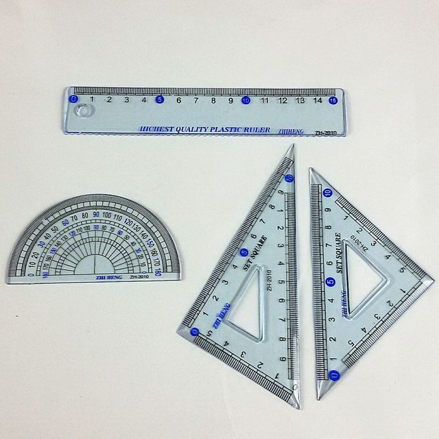 Plastic Ruler Set Triangular Ruler Set Protractor Ruler Measuring Scale Ruler Straight Ruler Set