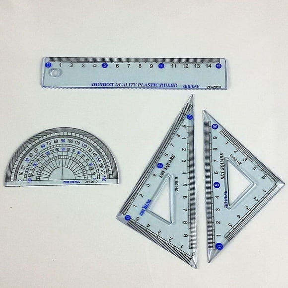 Plastic Ruler Set Triangular Ruler Set Protractor Ruler Measuring Scale Ruler Straight Ruler Set