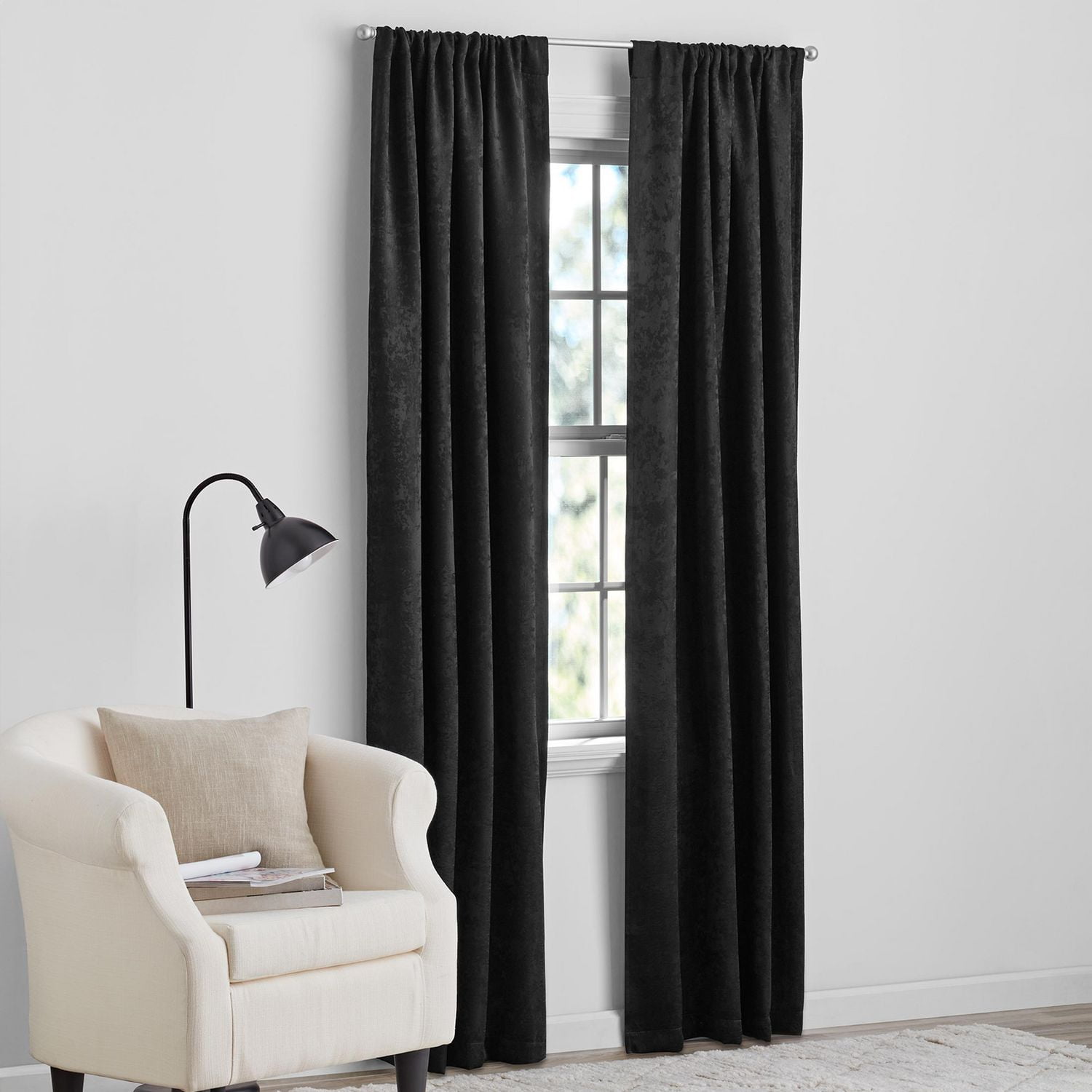Mainstays Sheen Paire de Rideaux Occultants avec Passe-Tringle, 94 x 213 cm