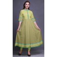 thumbnail image 2 of Bimba Yellow Damask Block Print Long Flared A Line Indian Kurtis For Women Party Wear Anarkali Kurta-X-Large, 2 of 5