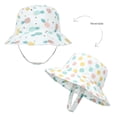 thumbnail image 4 of Zanarzt Baby Hats Kid's Cartoon Sun Hat Wide Brim UPF 50+ Protection Hat for Toddler Boys Girls Adjustable Bucket Hat White,0-6 Months, 4 of 4