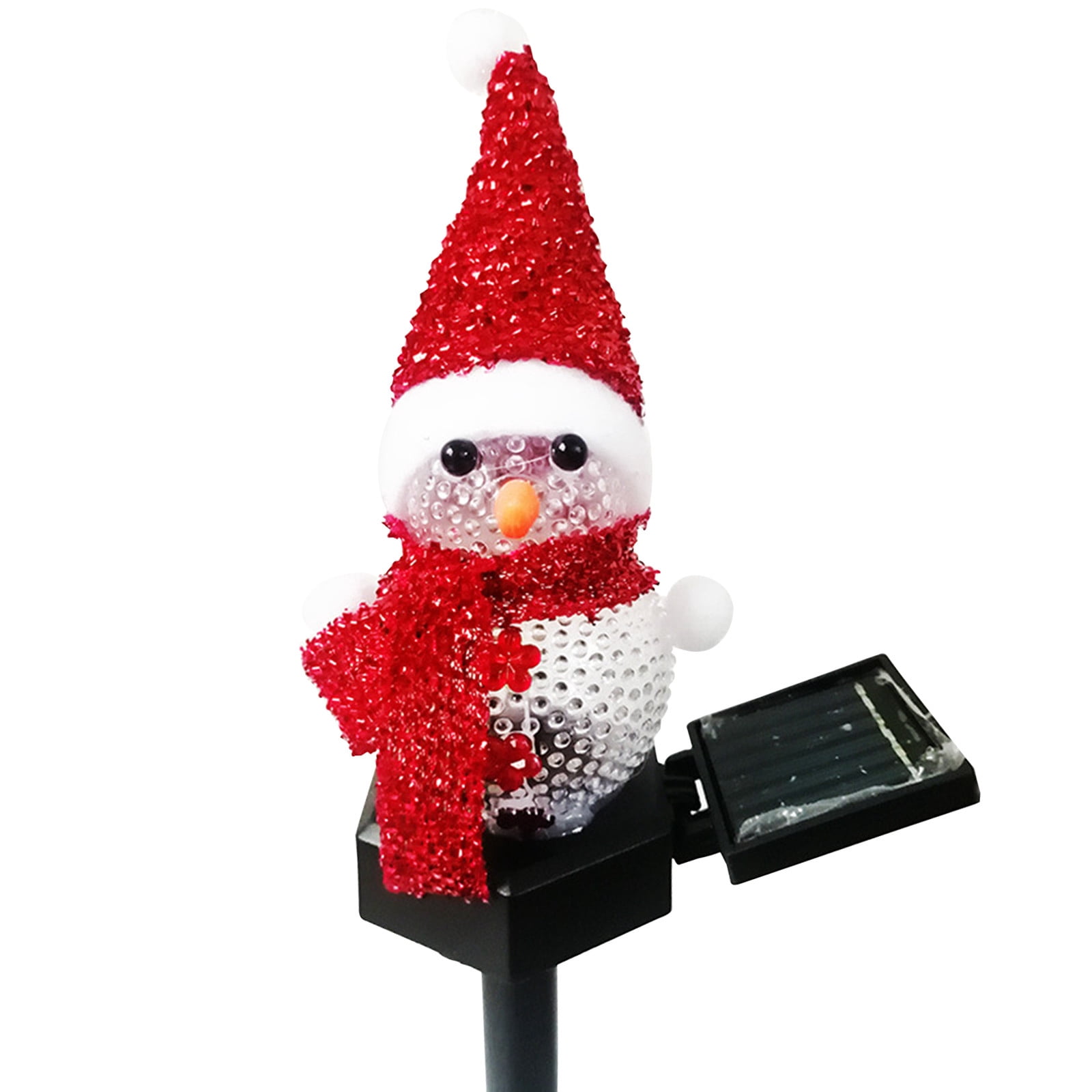 TopLLC Solar Lights Outdoor Snowman Outdoor Christmas Decorations Solar Snowman Garden Pile Decorative Metal Solar P-ath Pile For Outdoor Yard L-awn Decorations Waterproof Garden Lights